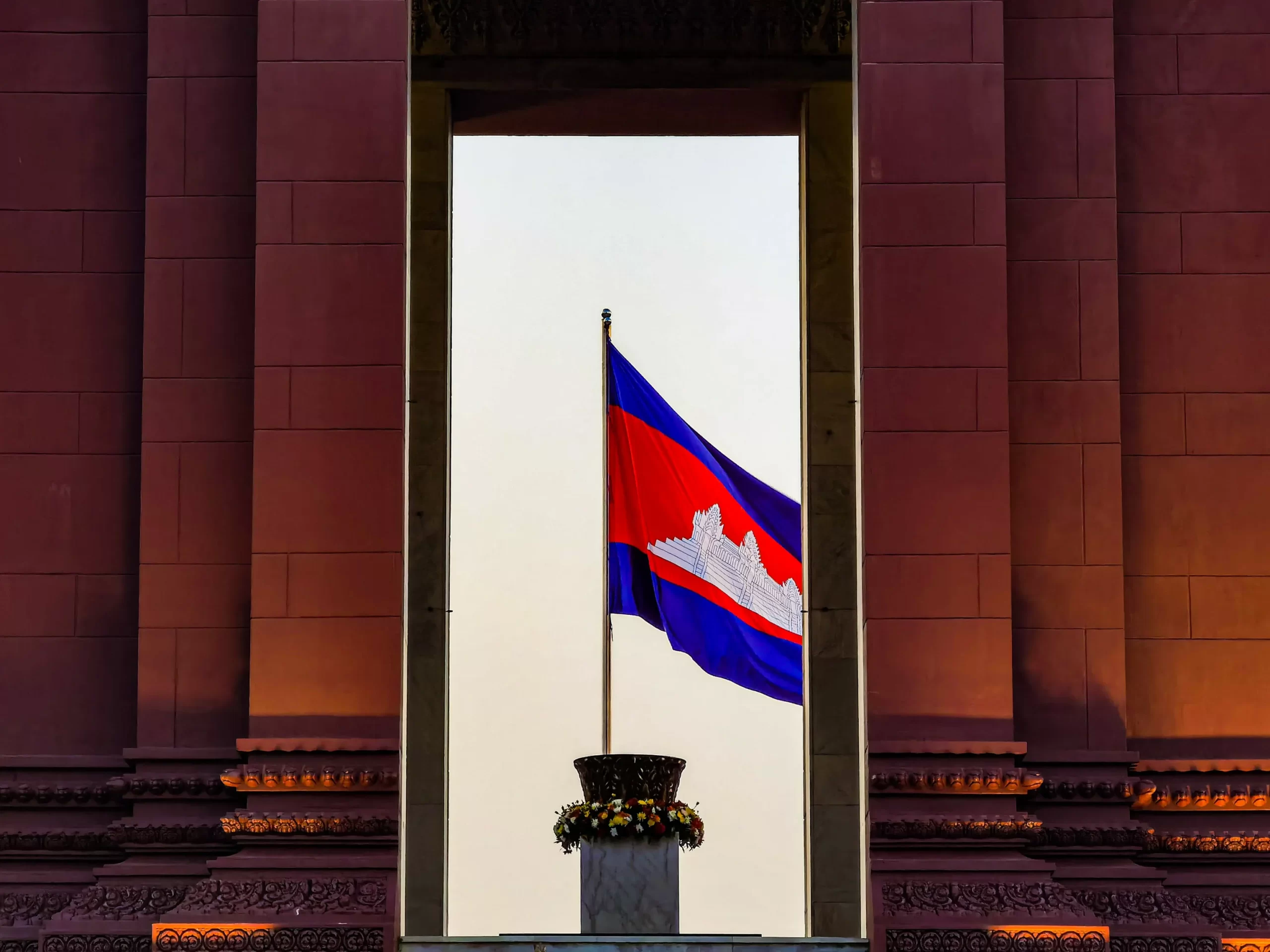 The flag of Cambodia scaled